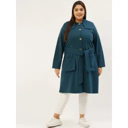 theRebelinme Plus Size Teal Fleece Relaxed Fit Coat-picture-47