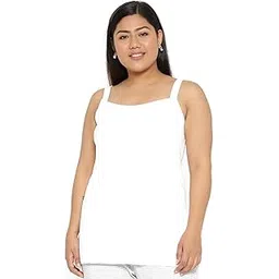 therebelinme Plus Size Women's 4101BCWhite Solid Color Cotton Knitted Tank Top-picture-21
