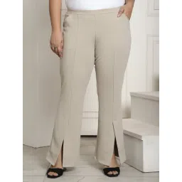 theRebelinme Plus Size Women's Beige Cotton Trouser-picture-11