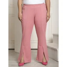 theRebelinme Plus Size Women's Pink Cotton Solid Trouser-picture-13