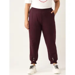theRebelinme Purple Fleece Solid Casual Trousers-picture-31