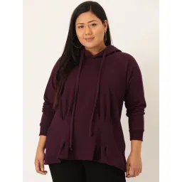 theRebelinme Purple Fleece Solid Full Sleeves Sweatshirts-picture-18