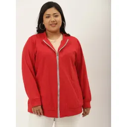 theRebelinme Red Fleece Solid Full Sleeves Sweatshirts-picture-46