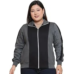 therebelinme Women Plus Size Colourblocked Bomber Jacket-picture-37
