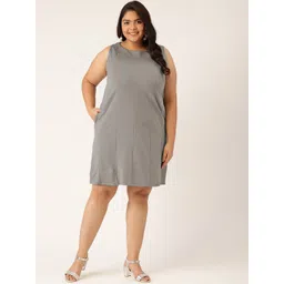 theRebelinme Women Plus Size Grey A-Line Dress-picture-37