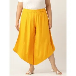 theRebelinme Yellow Relaxed Fit High Rise Plus Size Culottes-picture-44