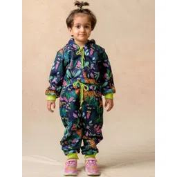 THETAA Girls Printed Hooded Sweatshirt With Joggers-picture-7