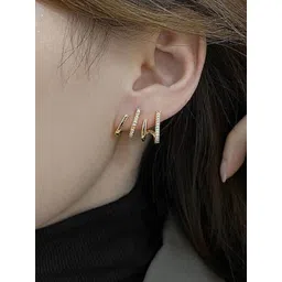TheVineGirl Women Gold Tone Claw Shape Studs Earrings-picture-38