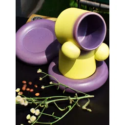 TheYUGO Yellow & Purple 2 Piece Printed Ceramic Glossy Mugs Set image 4