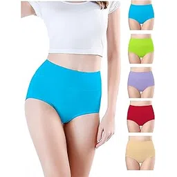 think tech Hipster Seamless Panties for Women High Waist Cotton Panties (Pack of 5 High Waist Img 929to 944)-picture-47