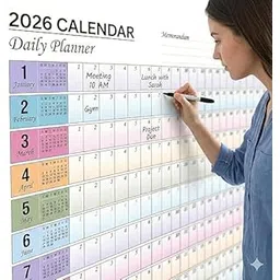 Thinkcrafts 2026 Wall Calendar with stikar Planner, Large 29.5 x 19.5 Inch, 12-Month Yearly Calendar, Home Office Organization plannar (white, 20x30 inches)-picture-15