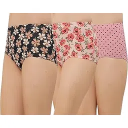 Cotton Stretch Printed Hipster Panty for Women || Underwear for Woman || (Pack of 3) Assorted-image-49