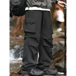 THIRD QUADRANT Men Relaxed Cargos Trousers-image-20