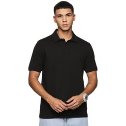 THIRD QUADRANT Men Solid Polo Collar Cotton Oversized T-shirt-image-19