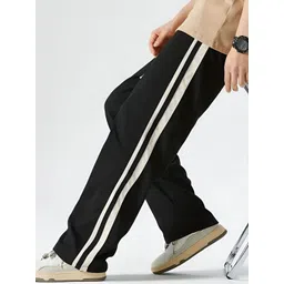 THIRD QUADRANT Men Striped Loose Fit Trouser-image-7
