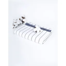 Thirsty Towel Blue & White Striped Pure Cotton 225 GSM Bath Towel image 1