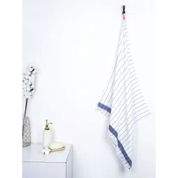 Thirsty Towel Blue & White Striped Pure Cotton 225 GSM Bath Towel image 4
