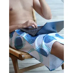 Thirsty Towel White and Blue Blend Abstract Bath Towel-picture-22