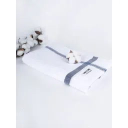 Thirsty Towel White & Blue Pure Cotton 150 GSM Double Cloth Bath Towel-picture-21