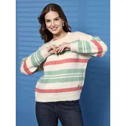 Thirty Threads Women Striped Woollen Pullover-picture-33