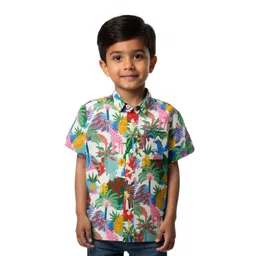 Thiya Boys Graphic Printed Spread Collar Relaxed Fit Shirt-picture-54