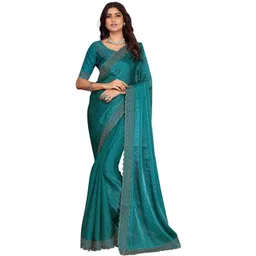 THL - THE HOUSE OF LINEN Embellished Beads and Stones Art silk Heavy Work Saree-picture-33