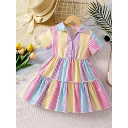 THOILLLING Striped Fit & Flare Dress-picture-47