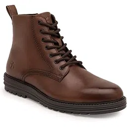 thomas crick Genuine Leather Men’s Lace-Up Boots with Zipper | Stylish Ankle Boots with Cushioned Insole, Flexible Wedge Sole & Breathable Lining-picture-13