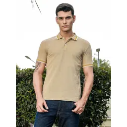Thomas Scott Beige Regular Fit Solid Polo T-Shirt-picture-40