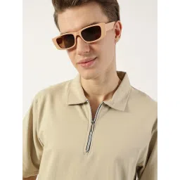 Thomas Scott Beige Relaxed Fit Solid Polo T-Shirt image 5