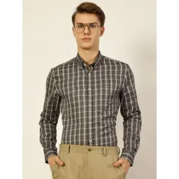 Thomas Scott Black Regular Fit Checkered Formal Shirt-picture-48