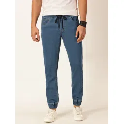 Thomas Scott Blue Relaxed Fit Lightly Washed Jogger Jeans-picture-34