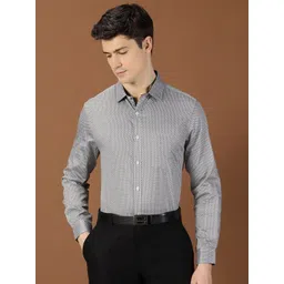 Thomas Scott Classic Slim Fit Micro Ditsy Printed Cotton Formal Shirt-picture-34