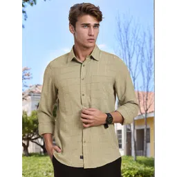 Thomas Scott Classic Slim Fit Windowpane Checked Casual Shirt-picture-11