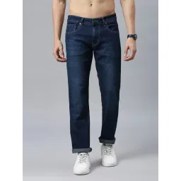 Thomas Scott Dark Blue Regular Fit Lightly Washed Jeans-picture-37