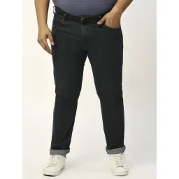 Thomas Scott Dark Blue Regular Fit Lightly Washed Plus Size Stretchable Jeans-picture-48