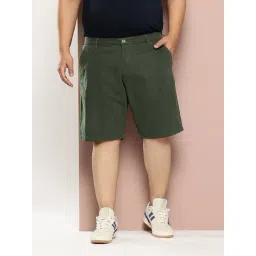 Thomas Scott Green Cotton Regular Fit Shorts-picture-12