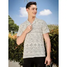 Thomas Scott Grey Regular Fit Self Design Shirt-picture-35