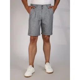 Thomas Scott Grey Regular Fit Texture Shorts-picture-17