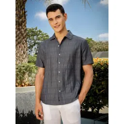 Thomas Scott Grey Slim Fit Self Design Shirt-picture-37