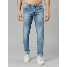 Thomas Scott Light Blue Slim Fit Heavily Washed Jeans-picture-26