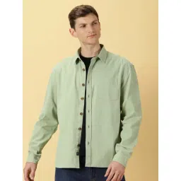 Thomas Scott Light Green Regular Fit Cotton Shacket-picture-20