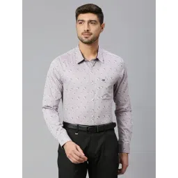 Thomas Scott Light Maroon & Grey Slim Fit Self Design Cotton Shirt-picture-22