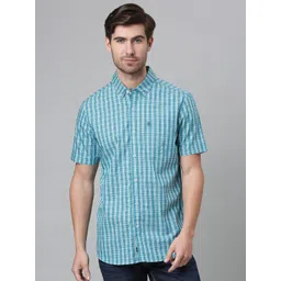 Thomas Scott Men Blue & White Relaxed Gingham Checks Checked Cotton Casual  Sustainable Shirt-picture-29