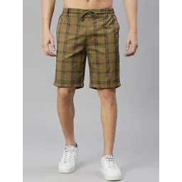 Thomas Scott Men Checked Mid-Rise Slim Fit Shorts-picture-23