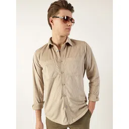 Thomas Scott Men Classic Spread Collar Textured Solid Slim Fit Casual Shirt-picture-10