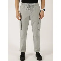 Thomas Scott Men Cotton Smart Straight Fit Easy Wash Cargos Trousers-picture-11