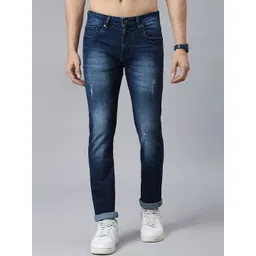 Thomas Scott Men Mid-Rise Classic Slim Fit Low Distress Heavy Fade Stretchable Jeans-picture-18