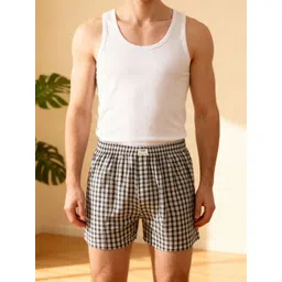 Thomas Scott Men Pack Of 3 Checked Pure Cotton Mid-Rise Boxers-picture-30