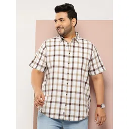 Thomas Scott Men Plus Size Premium Checked Pure Cotton Casual Shirt-picture-38